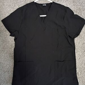 Never Worn Women's Black Scrub Shirt - Unbranded V-Neck Pocket Top